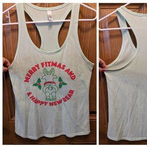 "Merry Fitmas and a Happy New Rear" Funny Tank Top Size Large
